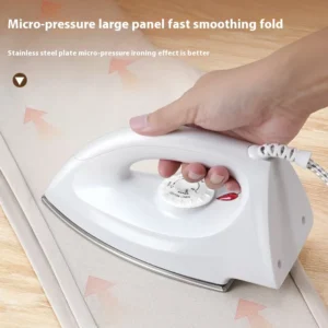 Ferro da Stiro Portatile Elettrico 1000W – 5 Livelli di Temperatura, Stiratura a Secco Senza Acqua, Compatto per Casa e Viaggio