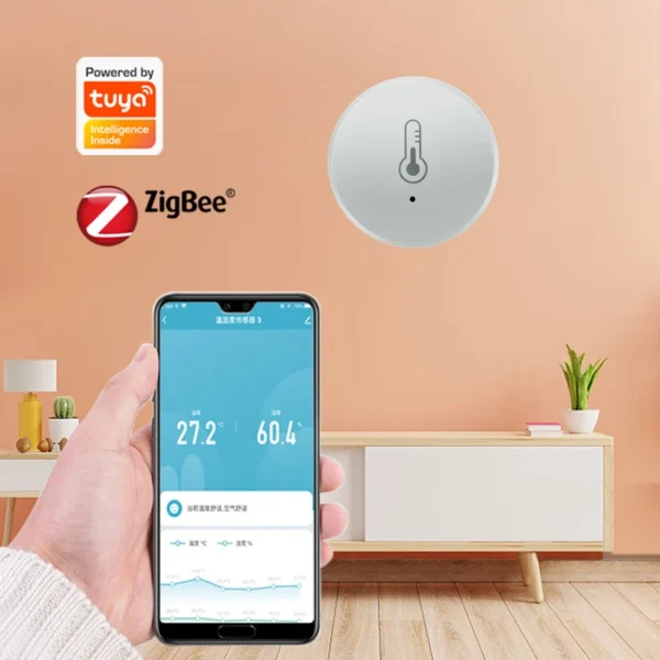Sensore di Temperatura e Umidità Tuya Zigbee – Termoigrometro Smart con Controllo Vocale, Monitoraggio in Tempo Reale, Compatibile con Alexa e Google Home - immagine 5