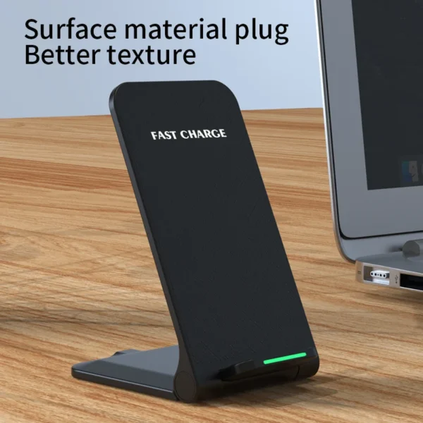 Caricatore Wireless 15W Stand Universale – Ricarica Rapida per iPhone 15/14/13/12/11/X/SE 2022, Galaxy S23/S22/S21/S20/S10, AirPods, Qi Dispositivi - immagine 2