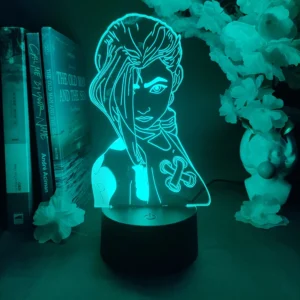 Lampada Notturna 3D League of Legends Jinx – Luce LED Illusione Ottica per Camera da Letto, Decorazione per Fan di LOL – Regalo di Natale per Bambini e Adulti, Game Room Decor