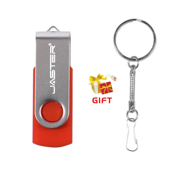 JASTER USB 2.0 Flash Drive Rotante Colorato – Memoria USB 128GB, 64GB, 32GB, 16GB, 8GB, Chiavetta USB con Clip Argento - immagine 12