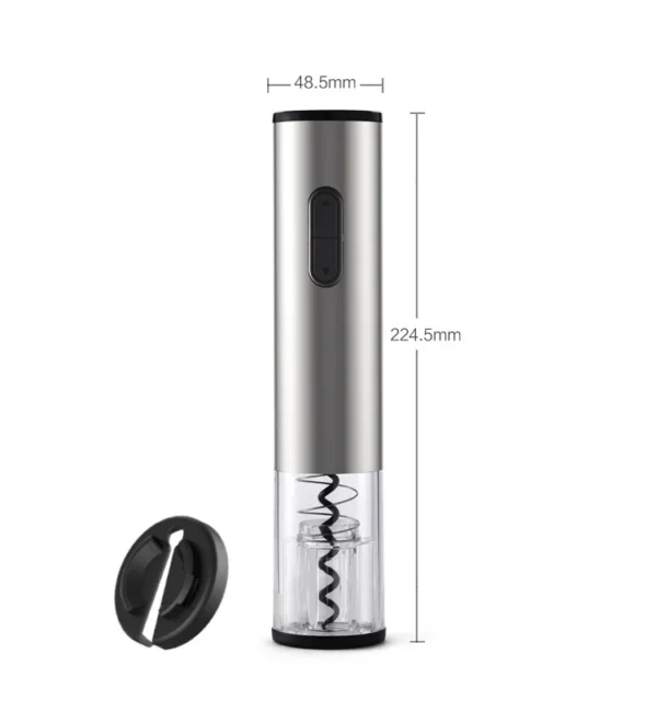 Apribottiglie Elettrico Automatico in Acciaio Inox – Cavatappi Ricaricabile con Taglia Capsule Integrato - immagine 7