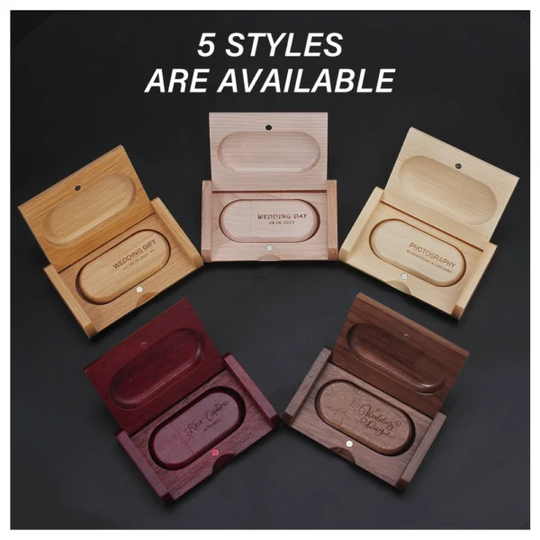 JASTER USB 3.0 Flash Drive con Scatola in Legno Personalizzata – Pendrive Ad Alta Velocità con Logo Personalizzato – 8GB, 16GB, 32GB, 64GB U Disk per Regali Aziendali e Personalizzati - immagine 2