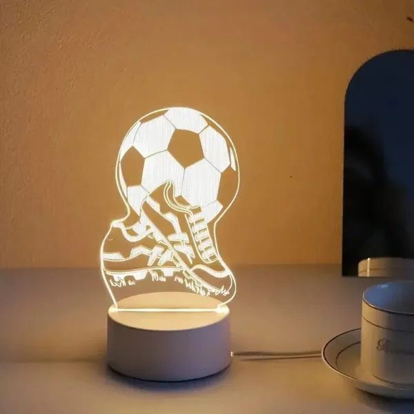 Lampada 3D a Forma di Pallone da Calcio – Luce Notturna - immagine 6