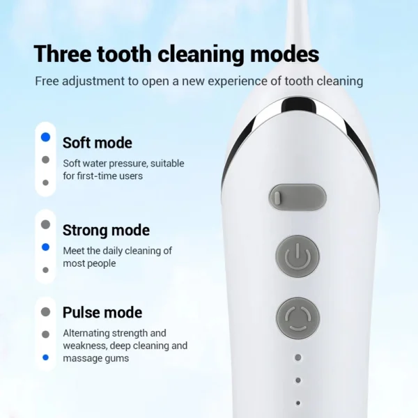 Irrigatore Orale Xiaomi Youpin – Flossing a Getto d’Acqua Elettrico, Sbiancamento Dentale, Ricarica USB, Cura delle Gengive, Design Portatile con 3 Modalità di Pulizia - immagine 3