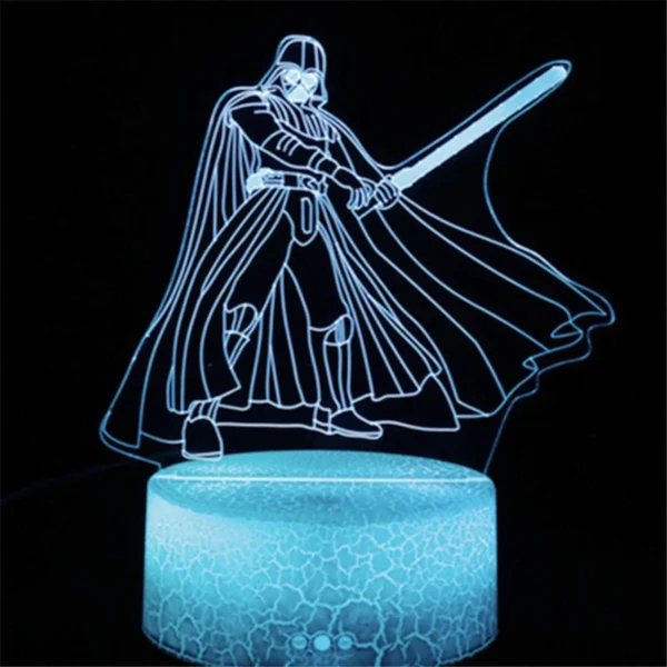 Lampada 3D LED Baby Yoda Anime – Luce Notturna Illusione Ottica Multicolore per Cameretta Bambini, Decorazione da Tavolo, Stile Manga Groot - immagine 24