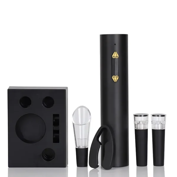 Set Apribottiglie Elettrico Ricaricabile USB – Cavatappi Automatico con Base, per Vino Rosso e Bianco - immagine 7