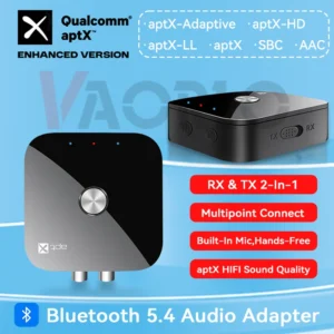 Adattatore Bluetooth 5.4 APTX 2-in-1 Trasmettitore e Ricevitore Audio