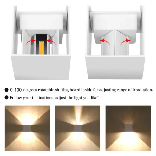 Lampada/Applique LED da Esterno IP65 – Lampada da Parete in Alluminio per Balcone, Giardino, Ingresso o Interni - immagine 5
