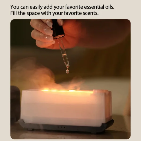 Mini Diffusore di Aromi con Luce LED e Timer – Macchina Aromaterapia a Fiamma Simulata, Umidificatore da Casa con Luce Colorata, Diffusore di Profumo per Ambiente e Benessere - immagine 4