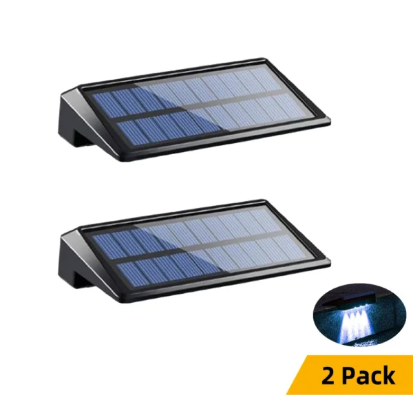 Set 2 Luci Solari da Parete – 4 LED Impermeabili per Recinzioni, Muretti, Sentieri e Giardini - immagine 7
