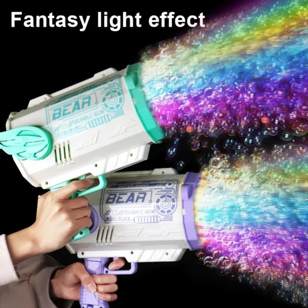 Pistola Elettrica a Bolle di Sapone con 76/80/88 Fori e LED - immagine 2