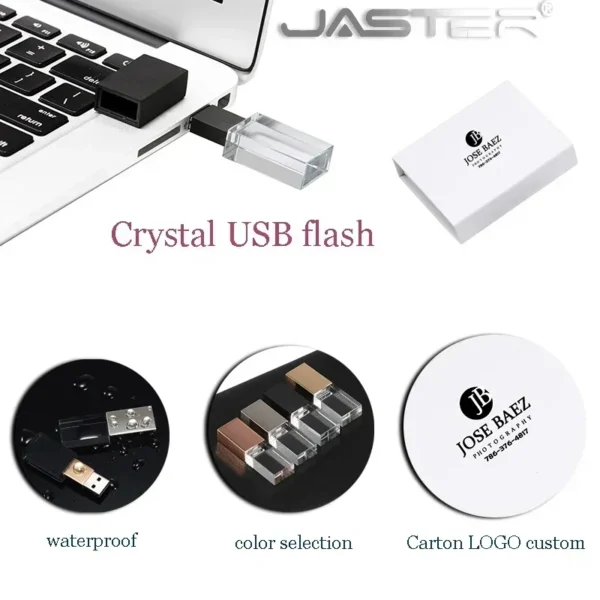 Chiavetta USB in Cristallo Personalizzata 128GB – Pen Drive Elegante con Logo Inciso – Regalo per Matrimoni, Eventi, Aziende – USB 2.0 64GB / 32GB - immagine 3