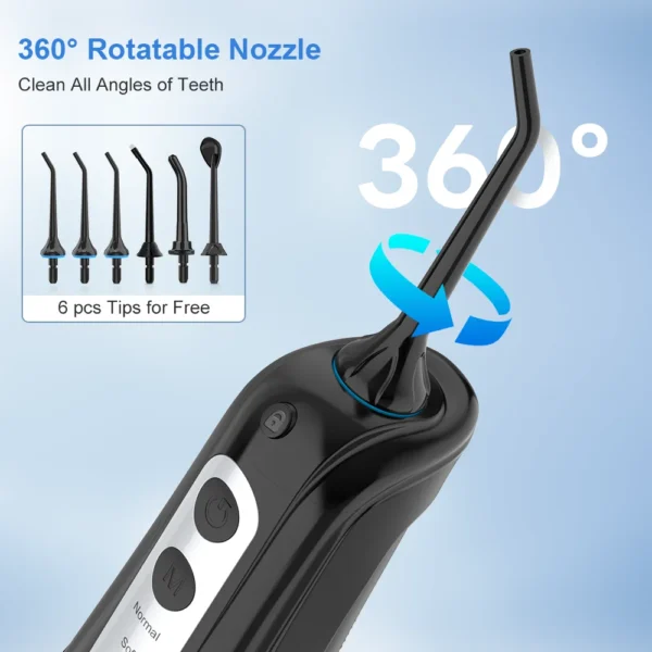 INSMART Irrigatore Orale Portatile 300ml – Flossing a Getto d’Acqua Ricaricabile USB con 4 Ugelli Intercambiabili – Pulizia Profonda dei Denti e Sbiancamento – Impermeabile IPX7 per Casa e Viaggio - immagine 6