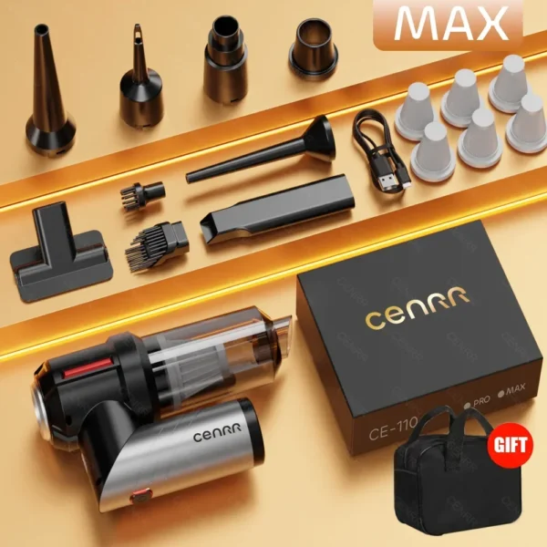 Aspirapolvere Auto Portatile CENRR 998000PA – Mini Aspiratore Senza Fili per Auto, Potente Aspirazione 120W, Pulizia Interni Auto e Casa - immagine 7