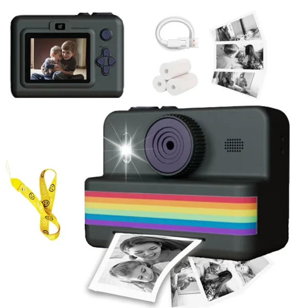 Fotocamera Digitale Bambini con Mini Stampante – Fotocamera Termica Istantanea Portatile 2.8” Schermo HD, Video & Foto, Regalo Educativo Bimbi