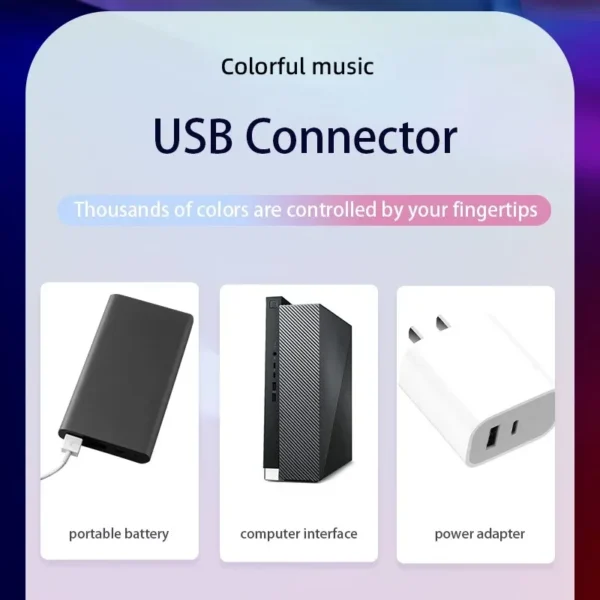 Lampada LED Smart RGB con Controllo Musicale – Barra Luminosa Ritmica a LED con App, Effetti Sincronizzati al Suono, Luce Ambientale - immagine 5