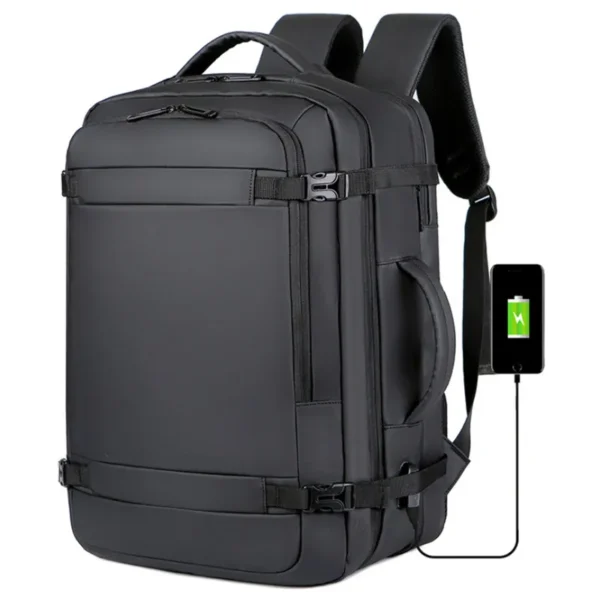 Zaino da Viaggio USB Espandibile da 40L - Borsa da Mano Approvata per Voli - Resistente all’Acqua e Durabile, Compatibile con Laptop fino a 17 Pollici, Zaino da Viaggio con Caricatore USB per Aereo - immagine 3