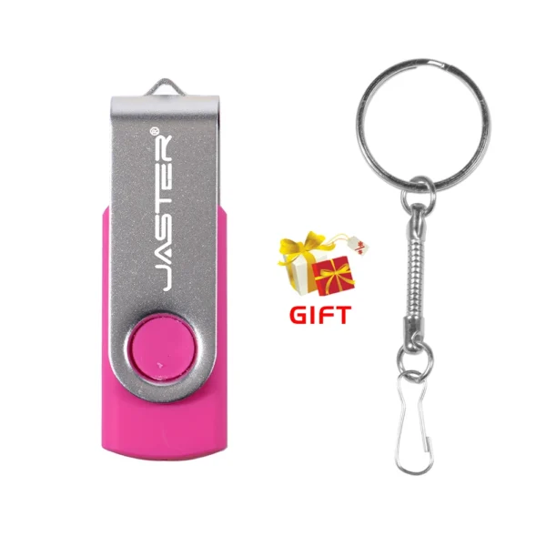 JASTER USB 2.0 Flash Drive Rotante Colorato – Memoria USB 128GB, 64GB, 32GB, 16GB, 8GB, Chiavetta USB con Clip Argento - immagine 15