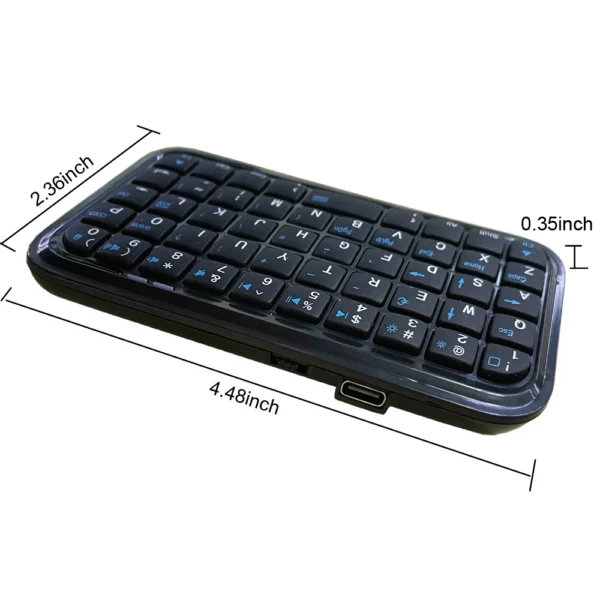 Mini Tastiera Bluetooth Ricaricabile Type-C – Tastiera Wireless Ultra Sottile 49 Tasti, Compatibile iOS, Android, Windows - immagine 3