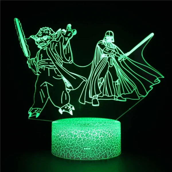 Lampada 3D LED Baby Yoda Anime – Luce Notturna Illusione Ottica Multicolore per Cameretta Bambini, Decorazione da Tavolo, Stile Manga Groot - immagine 37