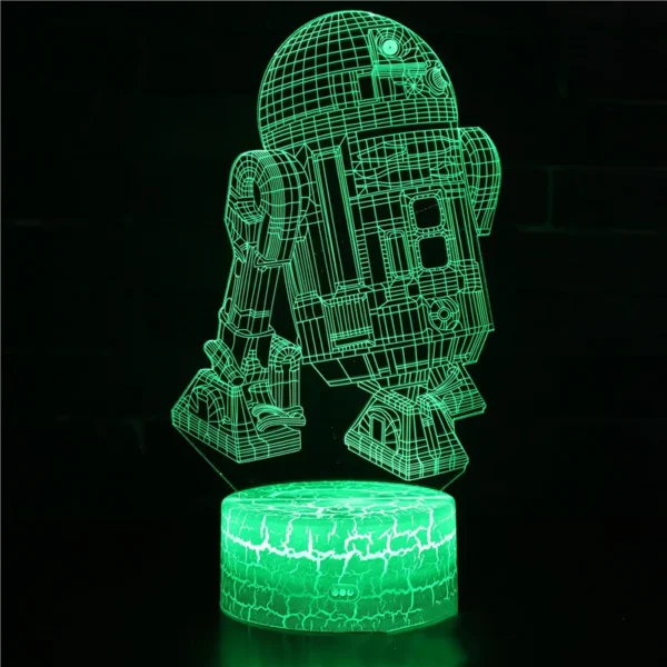 Lampada 3D LED Baby Yoda Anime – Luce Notturna Illusione Ottica Multicolore per Cameretta Bambini, Decorazione da Tavolo, Stile Manga Groot - immagine 20
