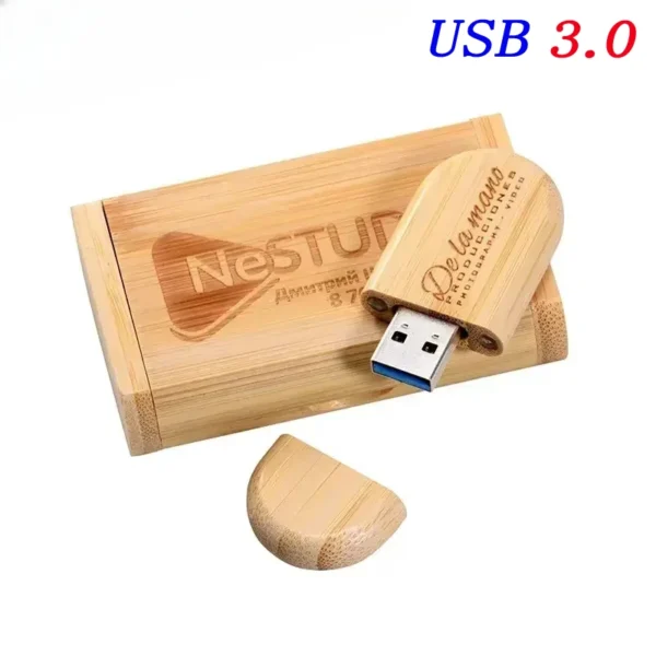 USB 3.0 Wedding Gift Pendrive – Flash Drive Personalizzato con Logo, Scatola in Legno Elegante – 8GB, 16GB, 32GB, 64GB Memory Stick U Disk con Campione Gratuito - immagine 6