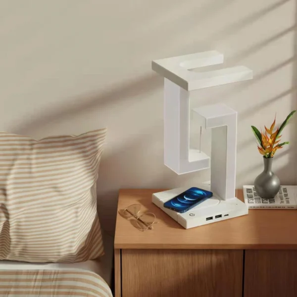 Lampada Fluttuante Novità con Caricatore Wireless 10W - Lampada Decorativa Detachabile per Camera da Letto/Ufficio con Funzione di Ricarica Senza Fili - immagine 5