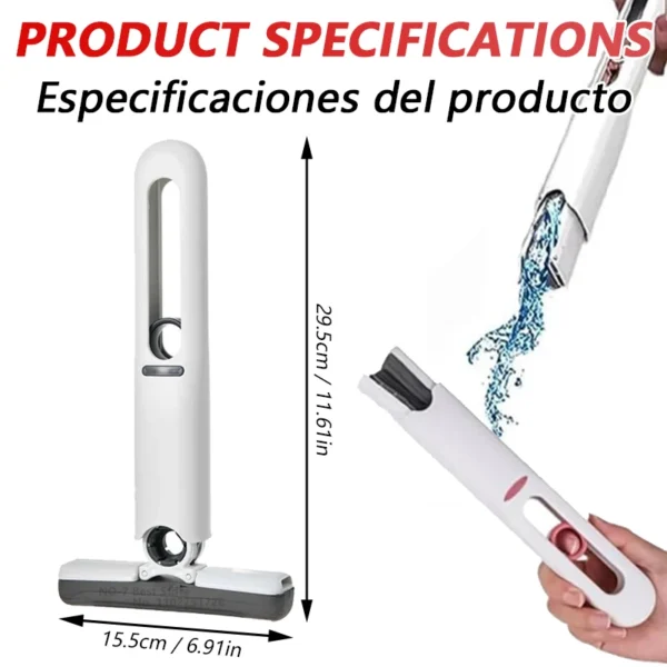 Mini Mop Auto-Squeezante, Mop Pieghevole Super Assorbente per Pulizia Casa, Strumento per Bagno, Cucina e Scrivania, Senza Necessità di Lavaggio a Mano, Mop Potente per Facile Pulizia - immagine 2