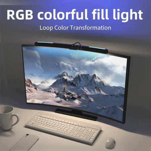 Lampada LED USB da Monitor con Dimmerazione Continua – Barra Luminosa a Sospensione per Schermo Curvo - immagine 4