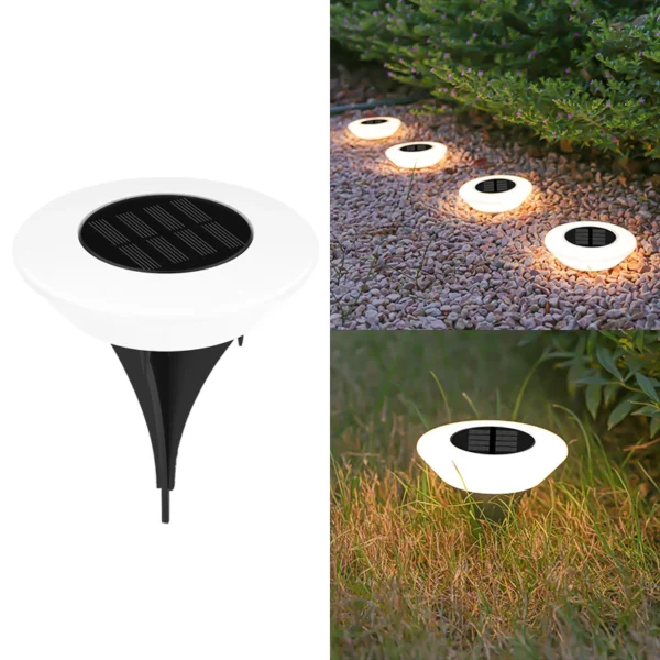 Set da 1 o 4 Faretti Solari da Esterno – 14 LED Impermeabili, Illuminazione a 360° per Giardini, Vialetti, Cortili e Campeggio - immagine 8