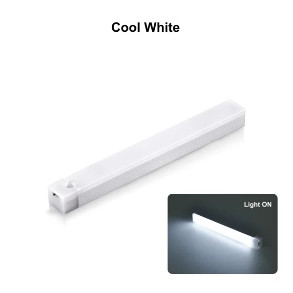 Luce Notturna LED a Sensore di Movimento Ricaricabile USB-C – Lampada Induzione Wireless per Armadio, Comodino, Specchio, Mobile, Strip LED Portatile - immagine 8