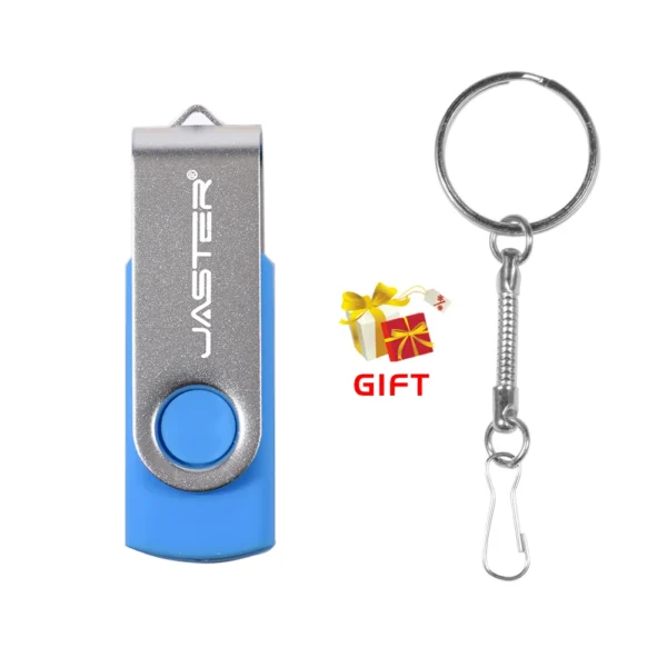JASTER USB 2.0 Flash Drive Rotante Colorato – Memoria USB 128GB, 64GB, 32GB, 16GB, 8GB, Chiavetta USB con Clip Argento - immagine 8