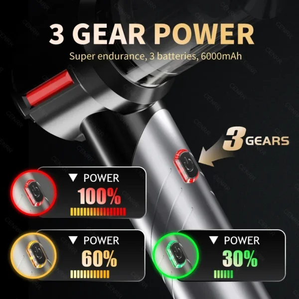 Aspirapolvere Auto Portatile CENRR 998000PA – Mini Aspiratore Senza Fili per Auto, Potente Aspirazione 120W, Pulizia Interni Auto e Casa - immagine 3