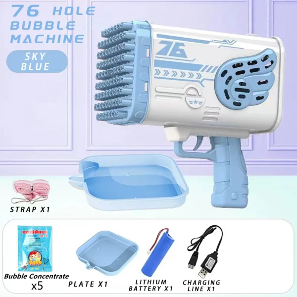 Pistola Elettrica a Bolle di Sapone con 76/80/88 Fori e LED - immagine 22