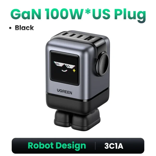 UGREEN Uno Caricatore GaN 100W con Design Robot – Ricarica Rapida PD 3.0, QC 4.0/3.0, PPS – Compatibile con iPhone 16/15/14 Pro, MacBook Air, Laptop, Tablet - immagine 11