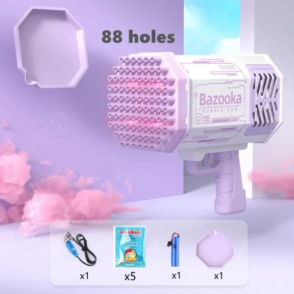 Pistola Elettrica a Bolle di Sapone con 76/80/88 Fori e LED - immagine 14