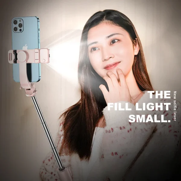 Selfie Stick Estendibile 1M Bluetooth con Luce di Riempimento e Treppiede per TikTok Live – Supporto da Scrivania per Smartphone e Video - immagine 3