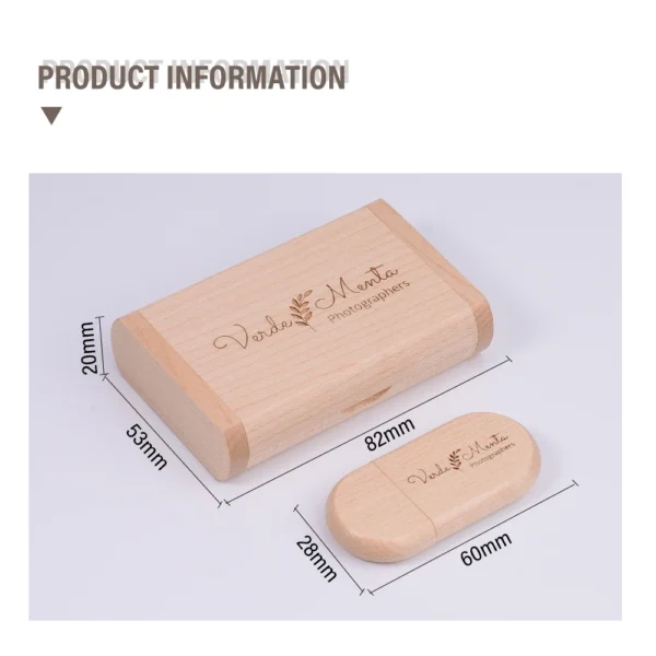 JASTER USB 3.0 Flash Drive con Scatola in Legno Personalizzata – Pendrive Ad Alta Velocità con Logo Personalizzato – 8GB, 16GB, 32GB, 64GB U Disk per Regali Aziendali e Personalizzati - immagine 4