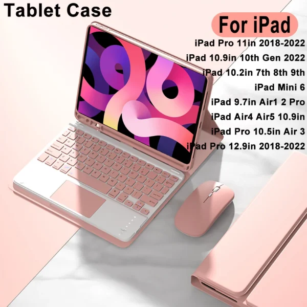Custodia con Tastiera per iPad – Cover con Tastiera Staccabile e Supporto Magnetico