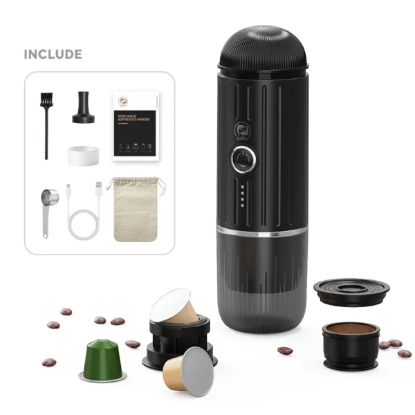 Macchina da Caffè Mini 2-in-1 ICafilas ME2218 – Macinacaffè e Capsule, Automatica con Riscaldamento, Portatile per Sport e Viaggi, Perfetta per Outdoor e Tour - immagine 7