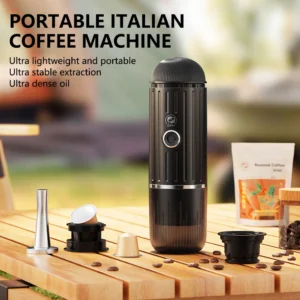 Macchina da Caffè Mini 2-in-1 ICafilas ME2218 – Macinacaffè e Capsule, Automatica con Riscaldamento, Portatile per Sport e Viaggi, Perfetta per Outdoor e Tour