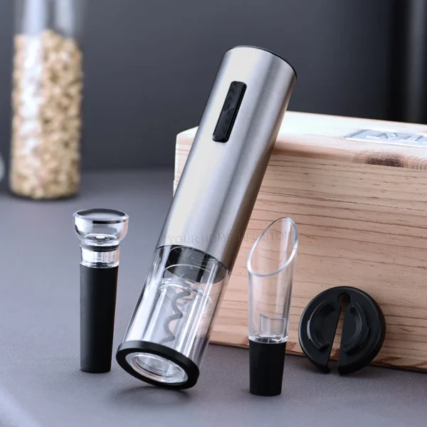 Apribottiglie Elettrico Automatico in Acciaio Inox – Cavatappi Ricaricabile con Taglia Capsule Integrato - immagine 4