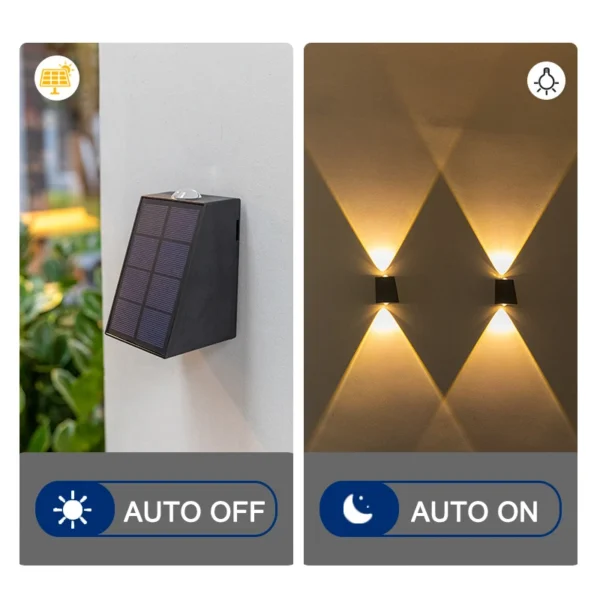 NUOVA Lampada Solare da Parete LED per Esterni – Impermeabile, Design Decorativo per Giardino, Scala, Patio o Corridoio - immagine 5
