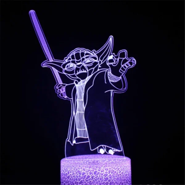Lampada 3D LED Baby Yoda Anime – Luce Notturna Illusione Ottica Multicolore per Cameretta Bambini, Decorazione da Tavolo, Stile Manga Groot - immagine 25