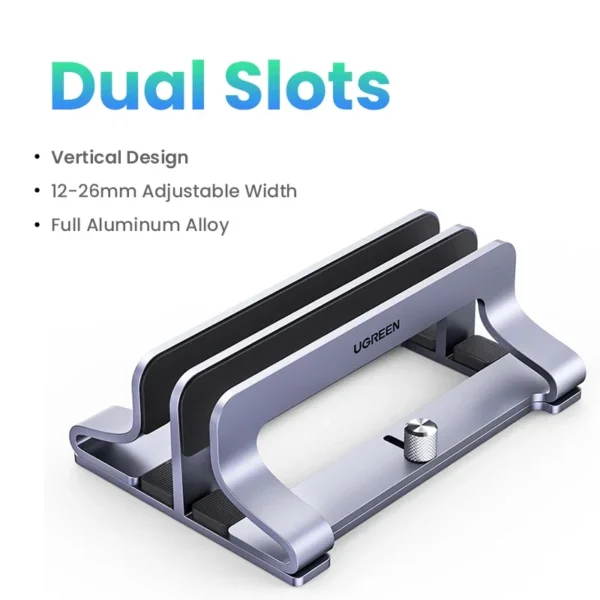 UGREEN Supporto Verticale per Laptop con 3 Slot – Supporto in Alluminio per MacBook Air, MacBook Pro, Tablet, iPad e Smartphone – Design Salvaspazio, Compatibile fino a 17,3” - immagine 10