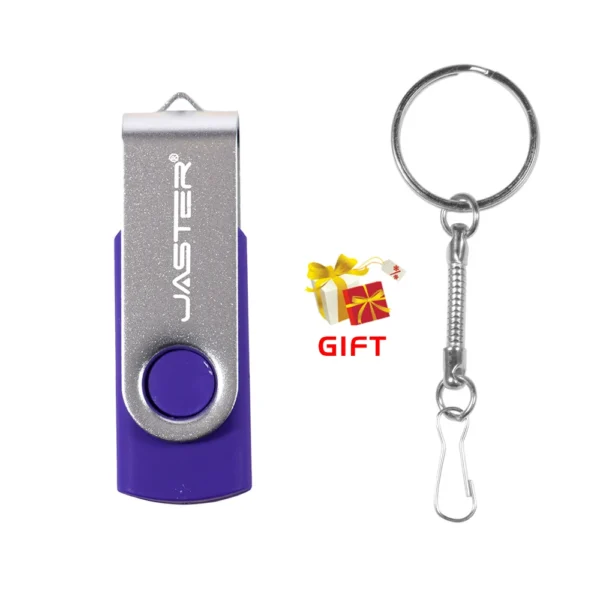 JASTER USB 2.0 Flash Drive Rotante Colorato – Memoria USB 128GB, 64GB, 32GB, 16GB, 8GB, Chiavetta USB con Clip Argento - immagine 10