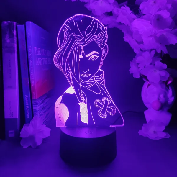 Lampada Notturna 3D League of Legends Jinx – Luce LED Illusione Ottica per Camera da Letto, Decorazione per Fan di LOL – Regalo di Natale per Bambini e Adulti, Game Room Decor - immagine 2