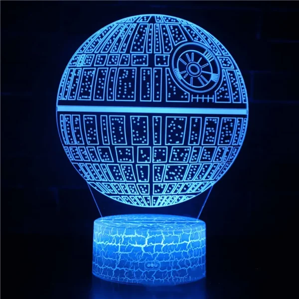 Lampada 3D LED Baby Yoda Anime – Luce Notturna Illusione Ottica Multicolore per Cameretta Bambini, Decorazione da Tavolo, Stile Manga Groot - immagine 3