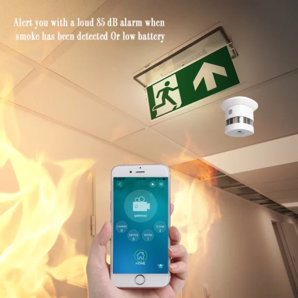 Rilevatore di Fumo HEIMAN Zigbee – Sensore Antincendio Smart per Sistema Domotico, Alta Sensibilità, Connessione 2.4GHz, Sicurezza Intelligente per Casa e Ufficio - immagine 5